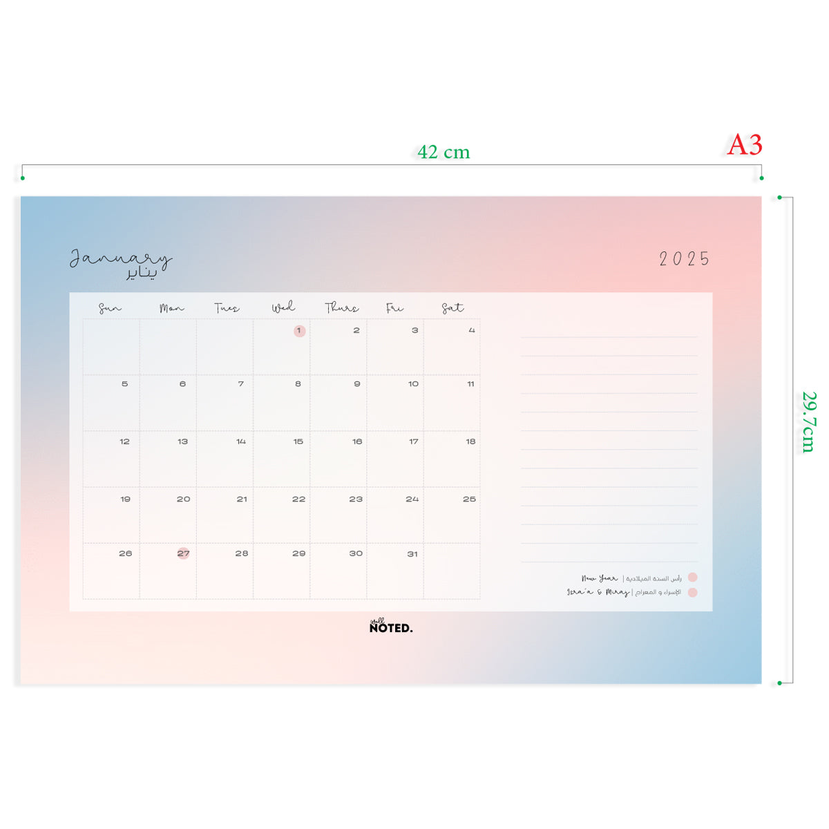 Desktop calendar